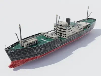 Exploration Ship 4K Textures Low-poly 3D model