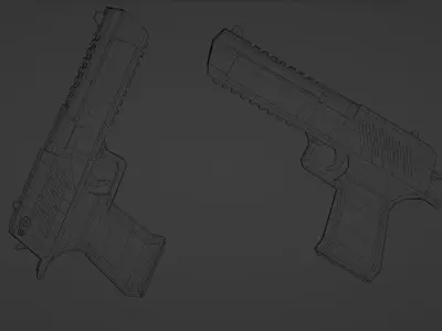 Desert Eagle Low-Poly Handgun Free low-poly 3D model