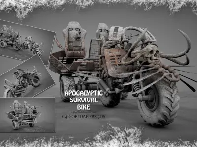 Post Apocalyptic Survival Bike 3D model