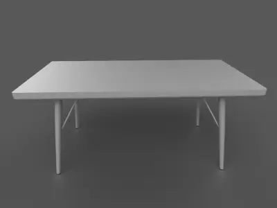Dark wood table  Antique 3D model
