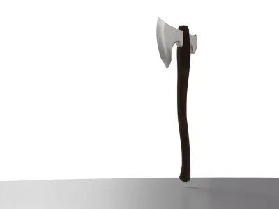 Battle Axe Low-poly 3D model 10