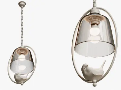 SUSPENDED LIGHT PROVENCE BIRD OVAL PENDANT 3D model