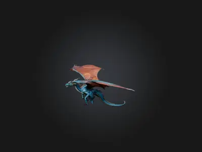Realistic Sky Dragon Model Low-poly 3D model