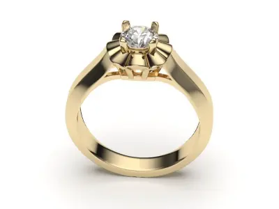 solitaire with ring sizes  8 part S104 3D print model