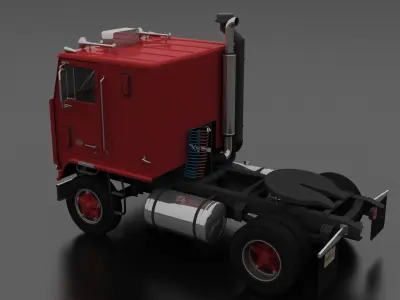 W-Series W-9000 Semi Truck 1972 Low-poly 3D model