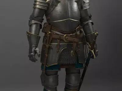 Knight in armor 3D model buy