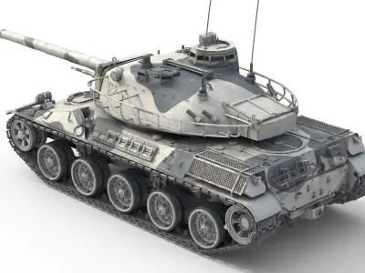 AMX 30 Main battle tank Low-poly 3D model