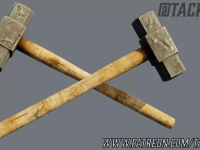 Sledge Hammer  Low-poly 3D model
