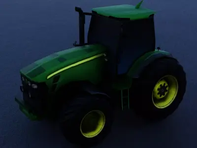 Low poly Modern Heavy Agriculture Tractor Low-poly 3D model Low-poly 3D model