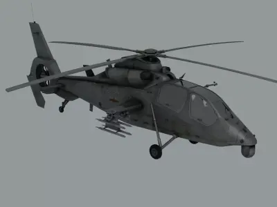 Harbin Z-19 attack helicopter Low-poly 3D model