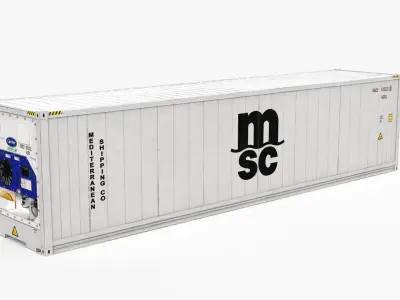 40ft  MSC Container Reefer CARRIER  3D model
