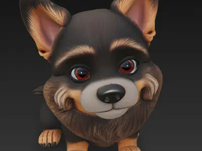 Dog Realistic 3D Model Basic - Low Poly Realistic Low-poly 3D model shop
