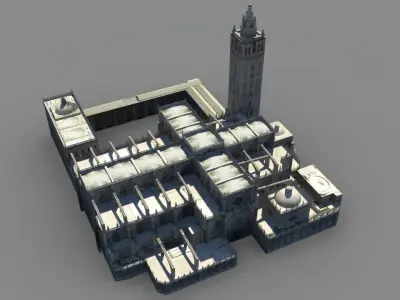 Spanish Cathedral Low-poly 3D model