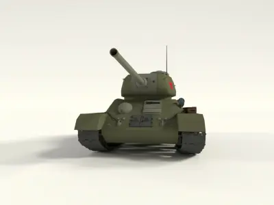 Tank Cartoon Stylized Russian T 34 85 Low-poly 3D model