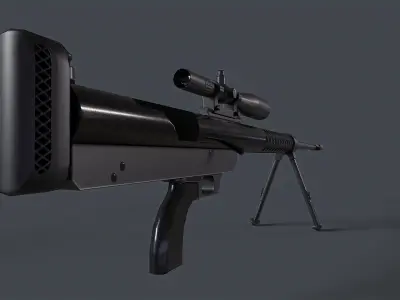 Shaher Iranian heavy rifle Low-poly 3D model