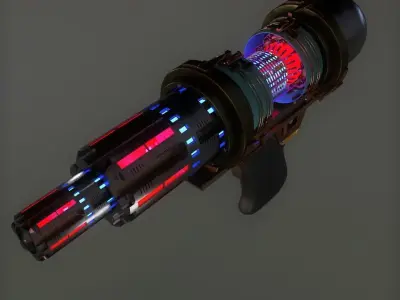 Rolling Laser gun  Low-poly 3D model