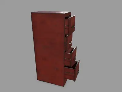 Cabinet metal file with drawers Low-poly 3D model