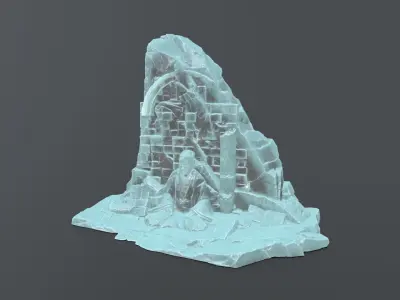 Buddha Rock Low-poly 3D model