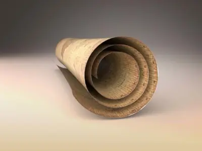 Rolled Old - Antique Map Low-poly 3D model