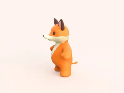 Little animal baby - Fox cute - Character012 Low-poly 3D model