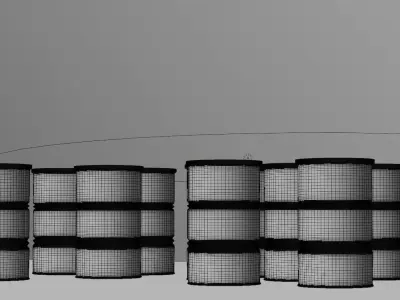 3D Model of Flammable Chemical Barrels in Industrial Warehouse  Low-poly 3D model