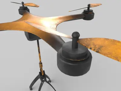 drone Low-poly 3D model 11