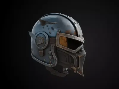 Stylized Interstellar Bounty Hunter Helmet - Cosmic Outlaw 3D print model