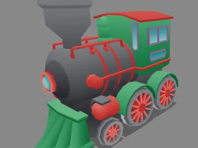 Toon Train Low-poly 3D model