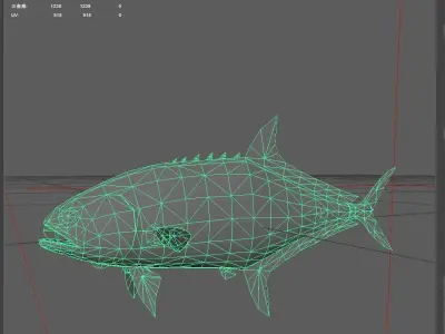 Trevally Low-poly 3D model 3