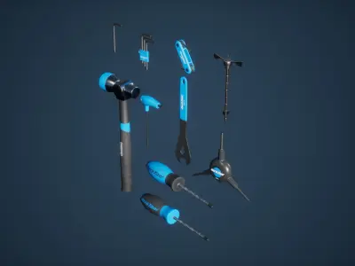 Screwdriver Set Game Ready pair of screwdrivers Low-poly 3D model