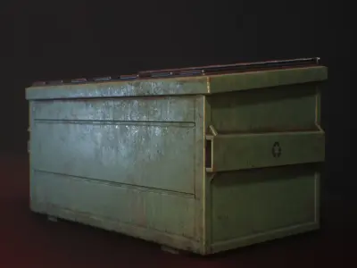 PBR Dumpster  - Texture Variation  Low-poly 3D model