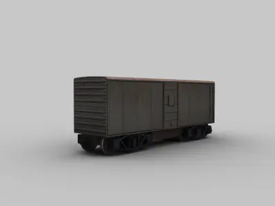 freight wagon Lowpoly Low-poly 3D model