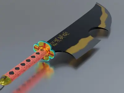 Tengen Uzui Dual Nichirin Blades Demon Slayer Free 3D model