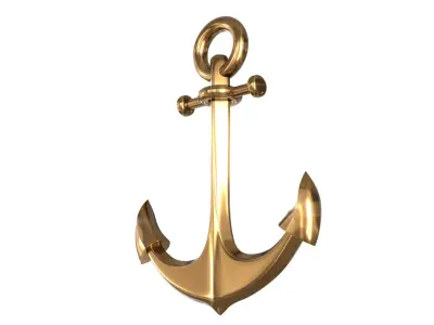 Anchor Gold PBR Low-poly 3D model