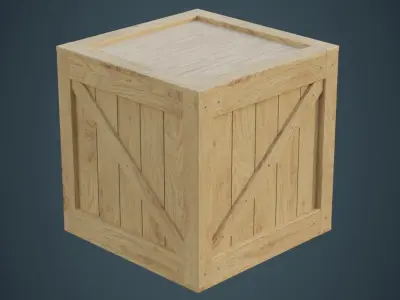 Wooden Box 1A Low-poly 3D model