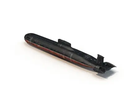 submarine 3D model - Textured and UV Mapped