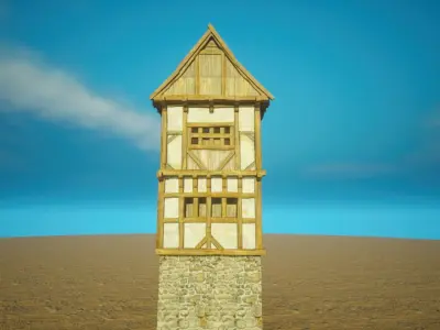 Medieval House9 - exterior design Low-poly 3D model