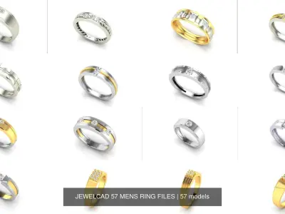 JEWELCAD 57 MENS RING FILES 3D Model Pack