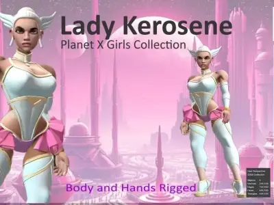 Lady Kerosene Planet X Rigged 3D Model 3D model