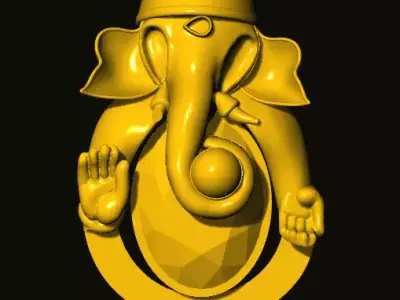 ganesh golden statue of ganesha 3D print model