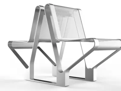 Waiting Room Seat V1 Double 1 Seat 3D model