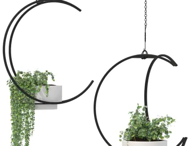Metal Hanging Plants 04 3D model