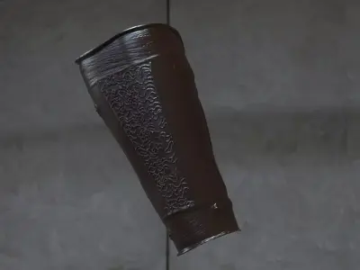 Leather Arm bracers embossed detail 3D model