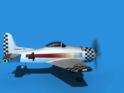 Grumman F8F-2 Bearcat V17 3D model
