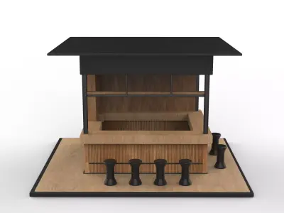  coffee bar counter 3D model