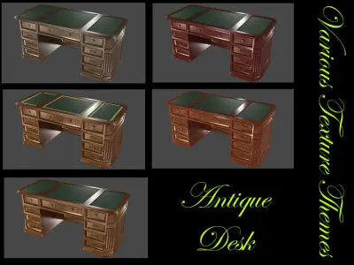 Antique Desk Low-poly 3D model