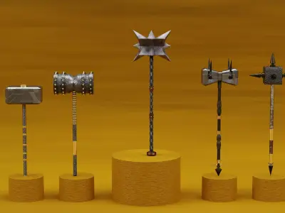 Hammer Low-poly 3D model 44