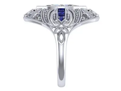 Antique Marquise ring 3D print model