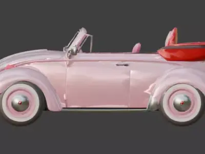 Stylized 3D Valentine Convertible Car Model Low-poly 3D model
