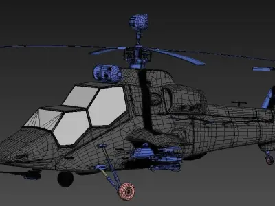 Helicopter Tiger Low-poly 3D model